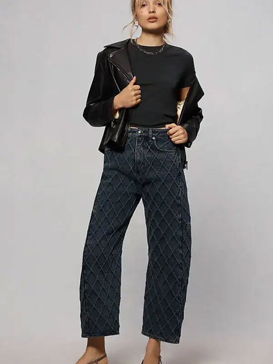 rag & bone Denim - Rag & Bone Charlie high-rise quilt barrel jeans